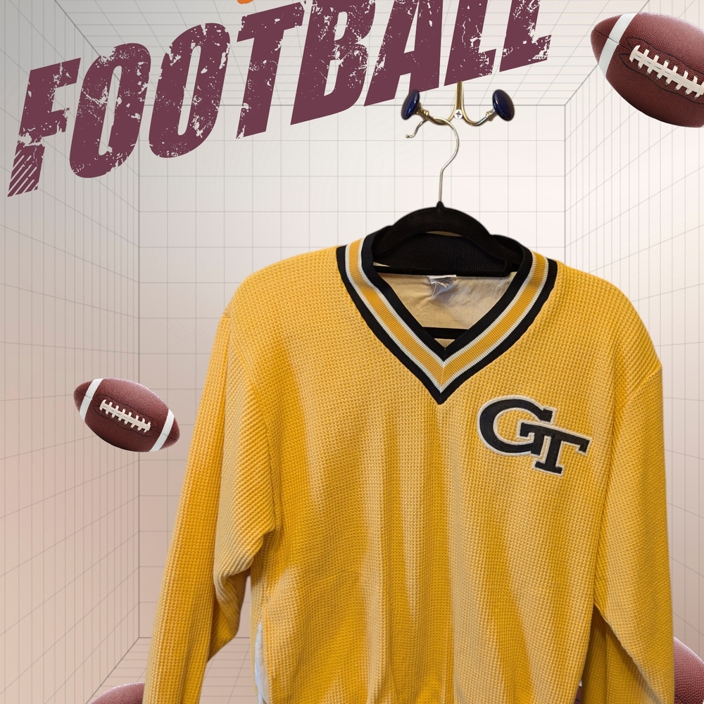 Russell Athletic Yellow V-Neck Jersey Size Medium